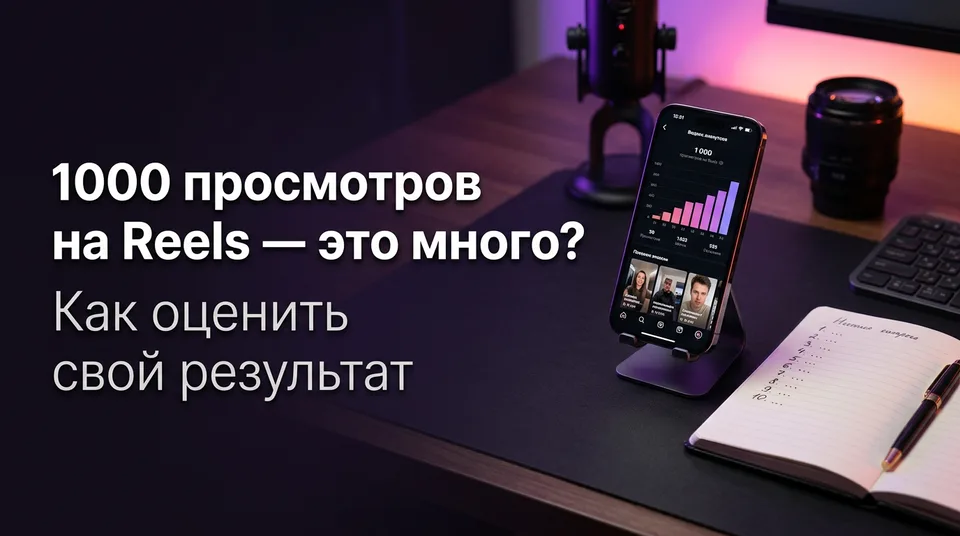Телефон со статистикой Reels: оценка того, много ли 1000 просмотров