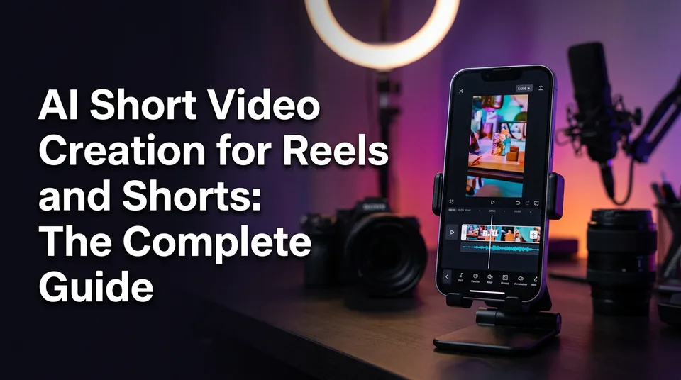 Phone showing a vertical video timeline for AI short video creation