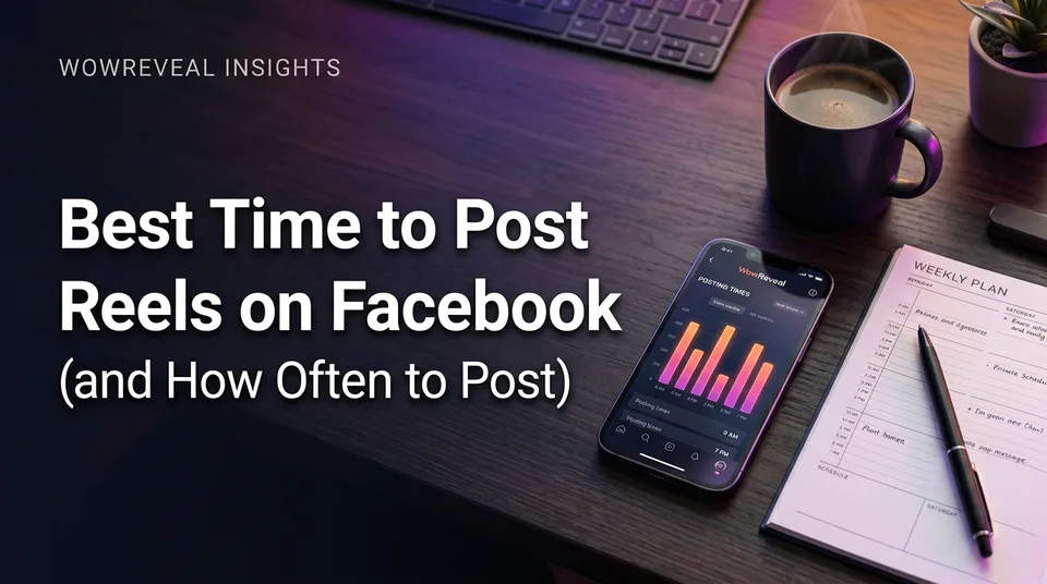 Phone showing Insights chart to find the best time to post reels on Facebook