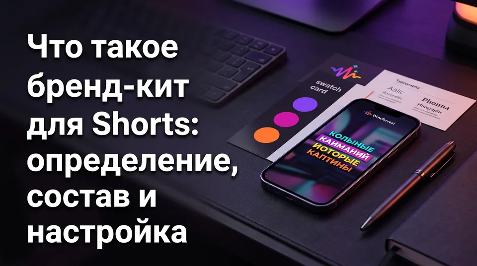 Телефон с вертикальным видео в фирменном стиле — бренд-кит для видео
