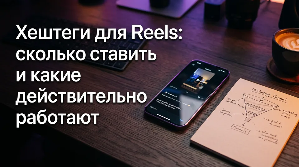 Телефон с коротким набором хештегов под Reels: как хештеги влияют на охваты