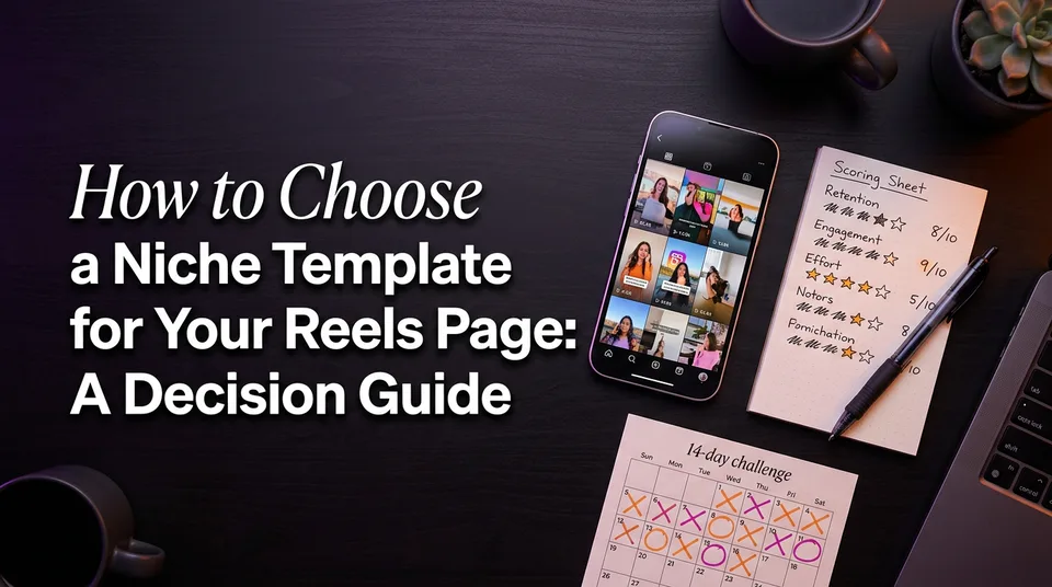 Phone and scoring sheet used to decide how to choose a niche template