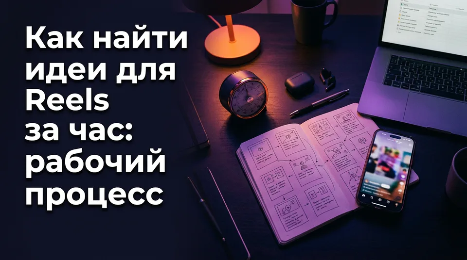 Рабочий стол с телефоном, таймером и таблицей: идеи для Reels на неделю