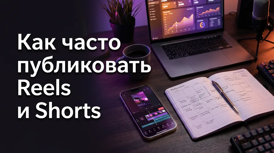 Рабочий стол автора с недельным планом, как часто публиковать Reels