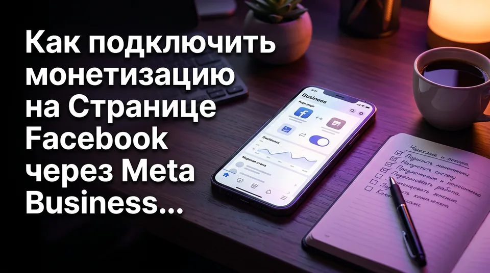 Телефон с панелью управления: как подключить монетизацию Facebook на Странице
