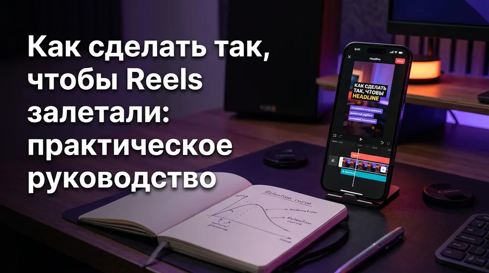 Телефон с монтажом вертикального видео — иллюстрация к теме «как сделать Reels вирусными»