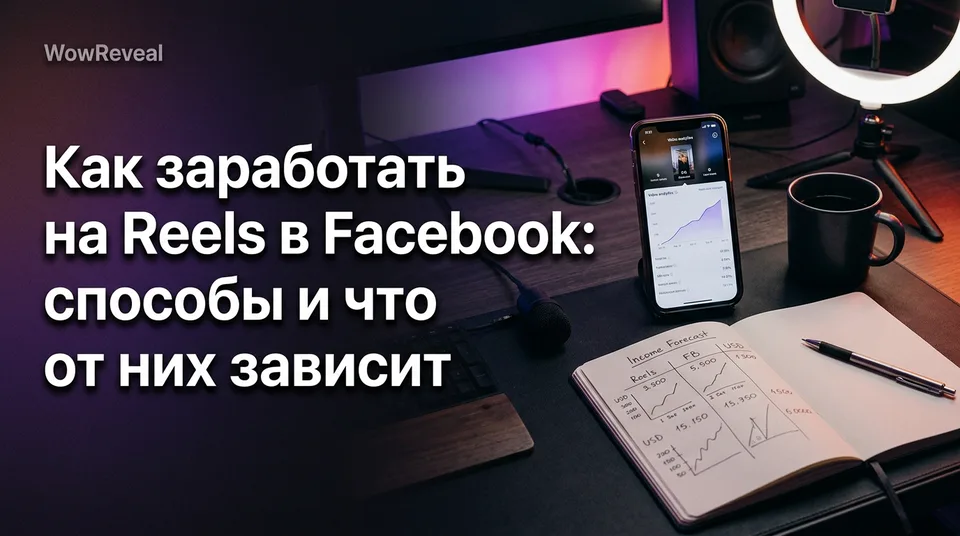 Смартфон со статистикой видео: как заработать на Reels в Facebook