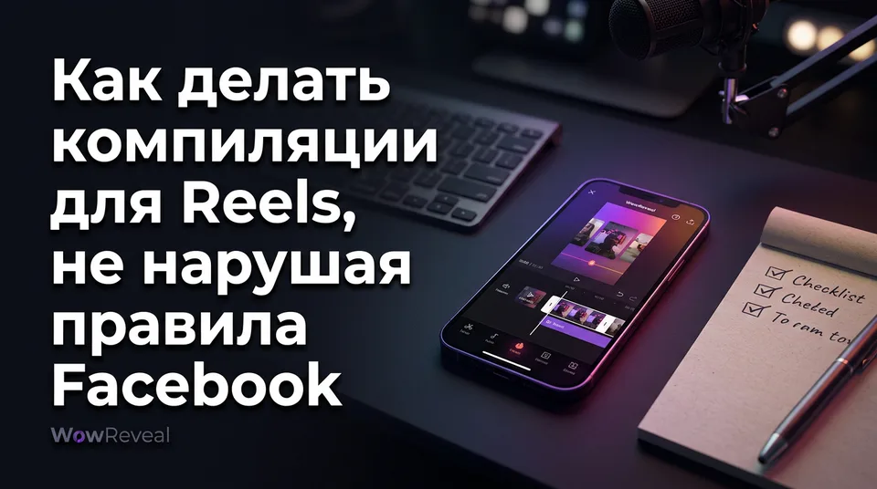 Монтаж подборки клипов для Reels на телефоне и чек-лист прав