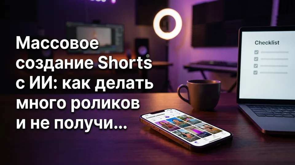 Очередь вертикальных роликов и чек-лист: массовое создание Shorts с ИИ