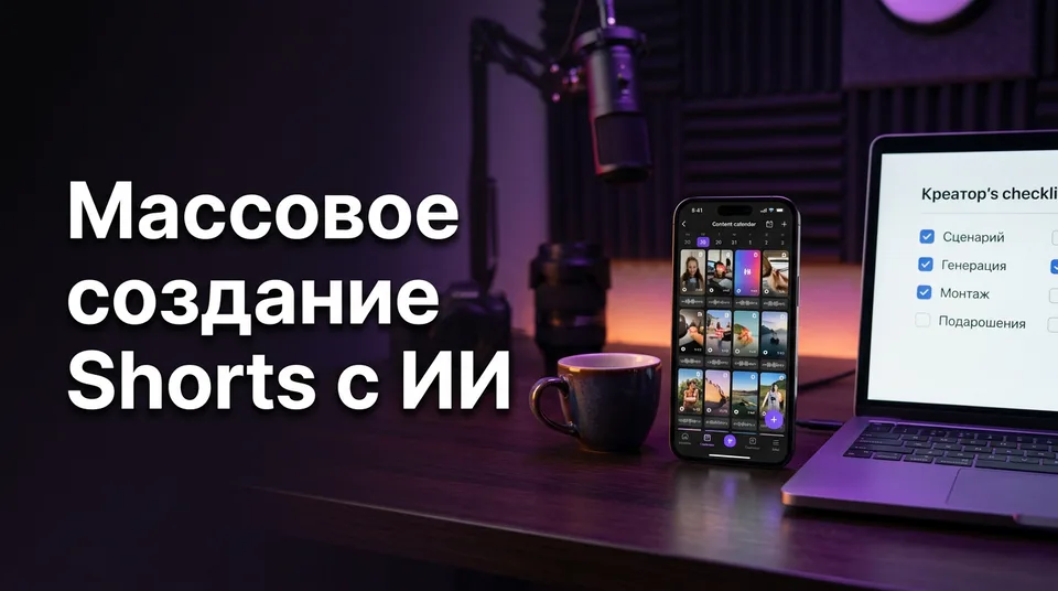 Очередь вертикальных роликов и чек-лист: массовое создание Shorts с ИИ