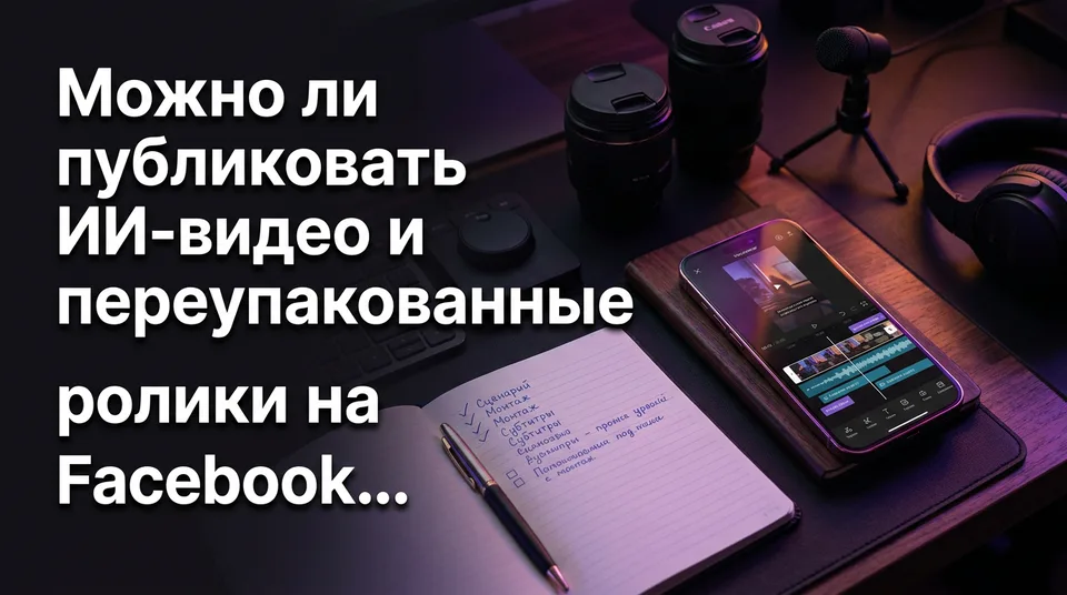 Монтажная лента на телефоне с озвучкой — как избежать нарушения за неоригинальный контент на Facebook