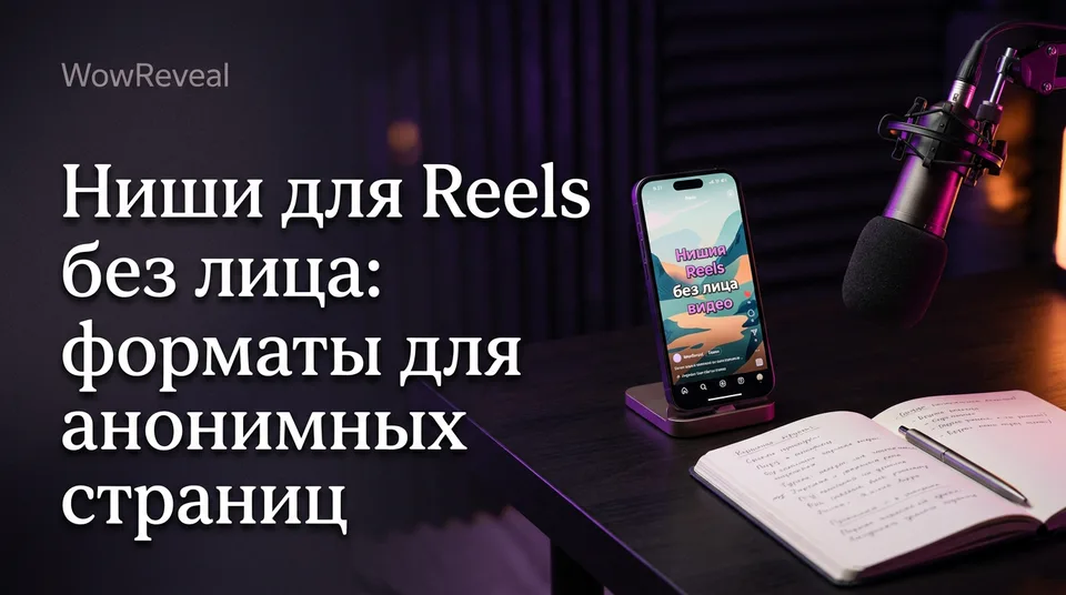 Смартфон с вертикальным видео и субтитрами: ниши для Reels без лица