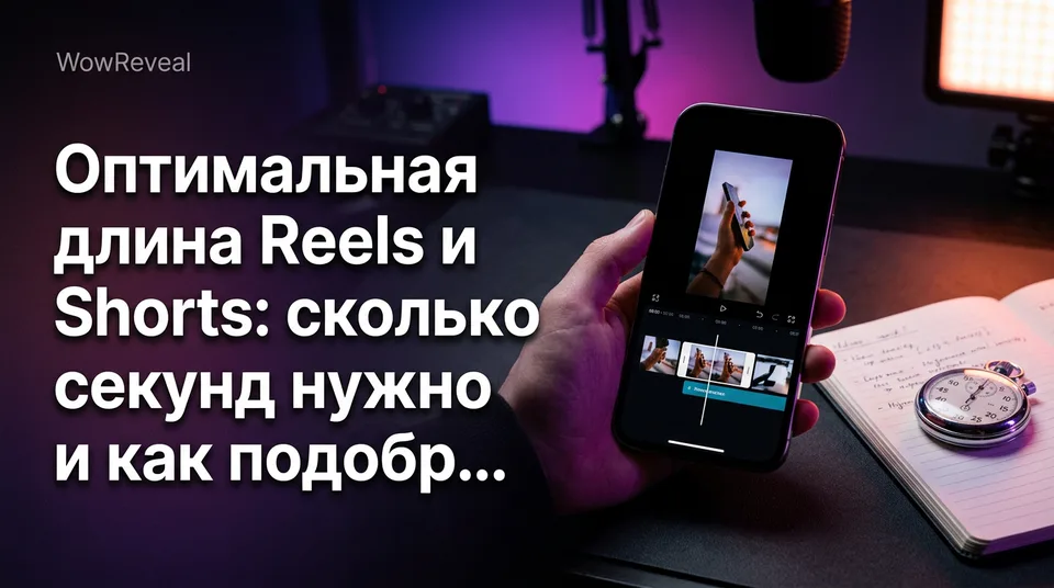 Смартфон с таймлайном трёх версий ролика для выбора оптимальной длины Reels
