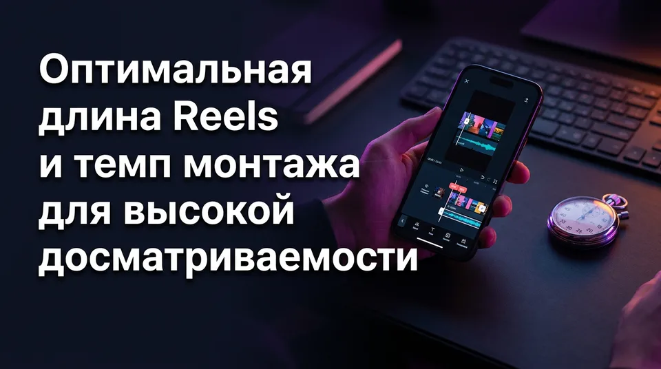 Смартфон с вертикальной монтажной шкалой: оптимальная длина Reels и темп монтажа