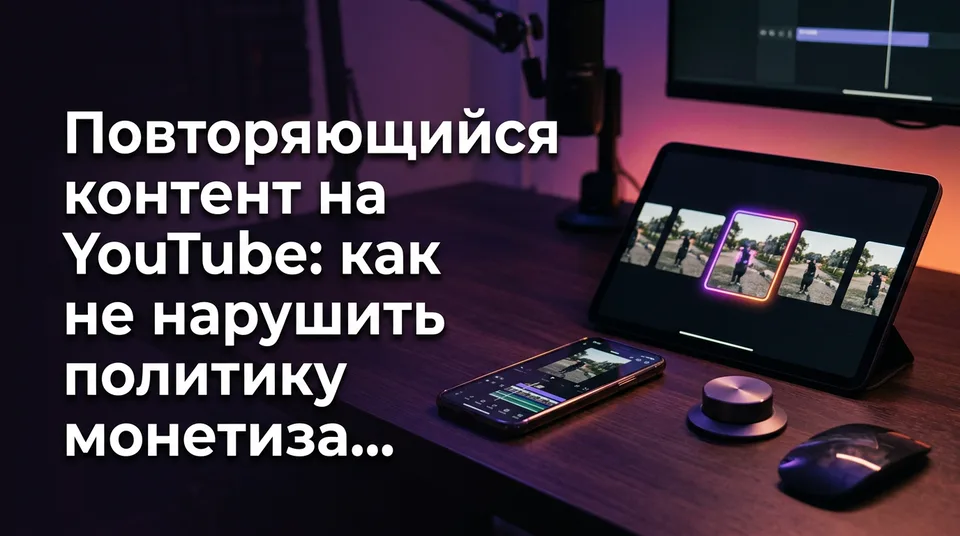 Ряд однотипных превью Shorts и одно выделенное — повторяющийся контент YouTube Shorts