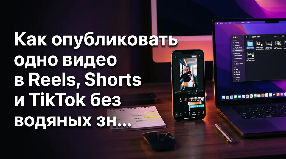 Вертикальное видео 9:16 в редакторе и календарь публикаций без водяных знаков