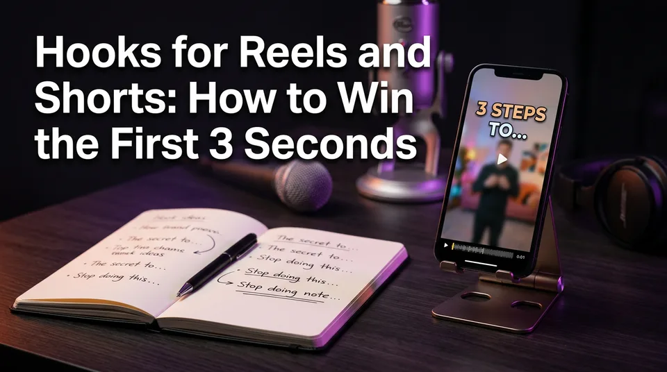 Phone showing the first seconds of a vertical video, illustrating reels hook ideas