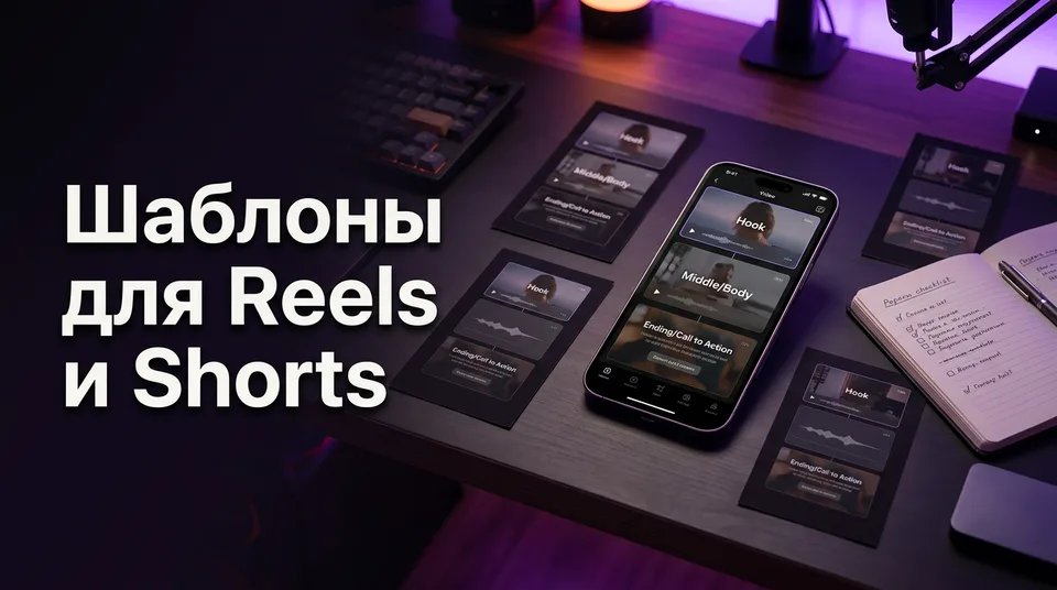 Серия вертикальных видео на одном каркасе: шаблоны для Reels и Shorts
