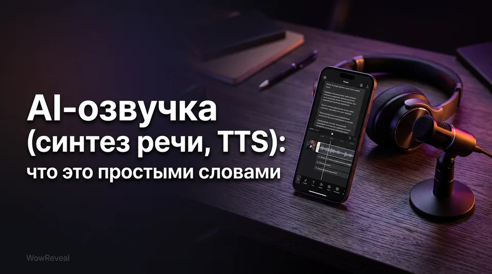 Смартфон с аудиоволной поверх текста: что такое синтез речи TTS