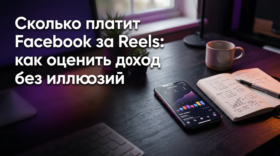Смартфон с аналитикой Reels и блокнот с расчётами: сколько платит Facebook за Reels
