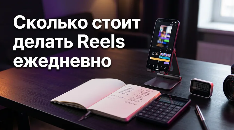 Стол автора с телефоном и расчётом: сколько стоит производство Reels