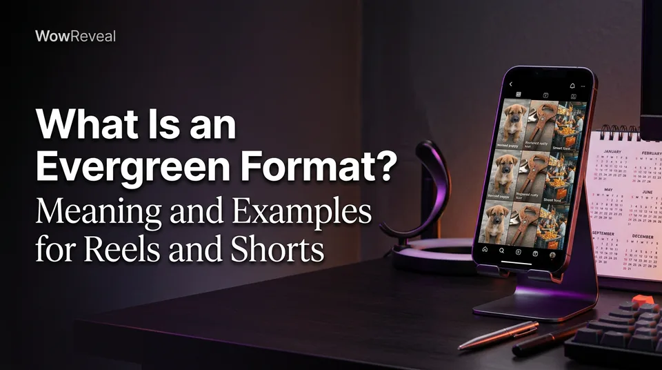 Phone showing repeating vertical clips, illustrating what an evergreen format is