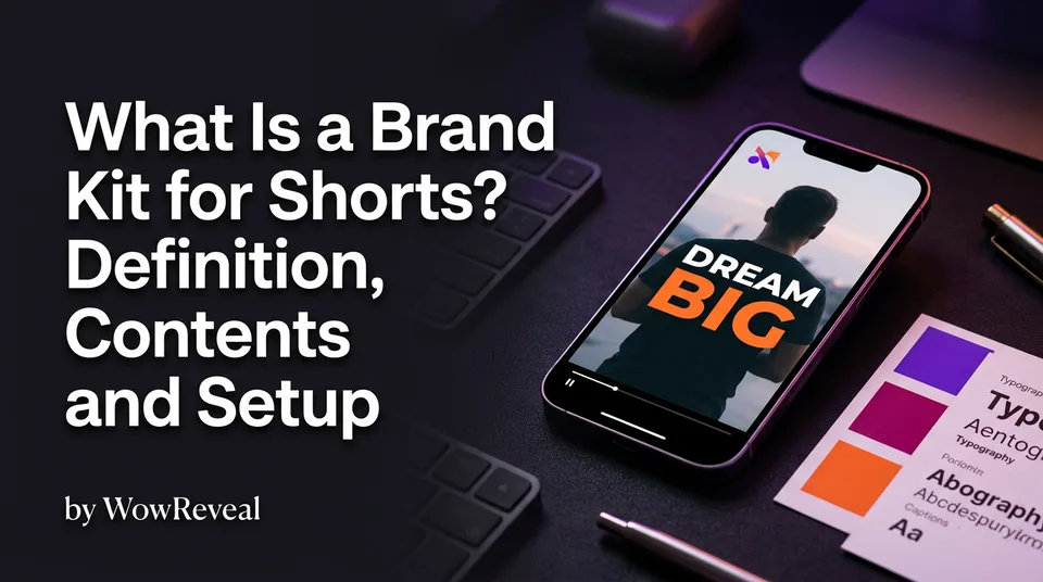 Phone with branded vertical video showing a brand kit for video