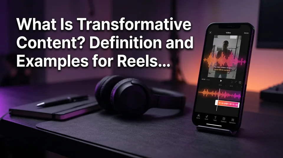 Phone showing a vertical video with added commentary, illustrating what is transformative content