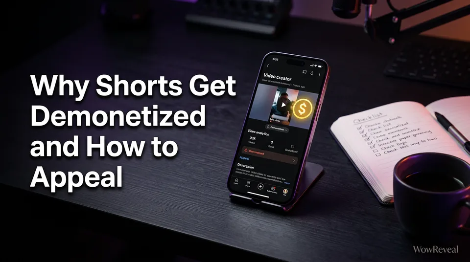 Phone showing a limited ads icon on a video, illustrating Shorts demonetized troubleshooting