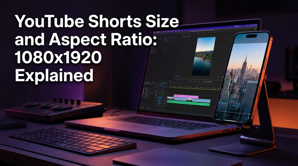 Phone showing a full-screen vertical video illustrating the YouTube Shorts size and 9:16 frame